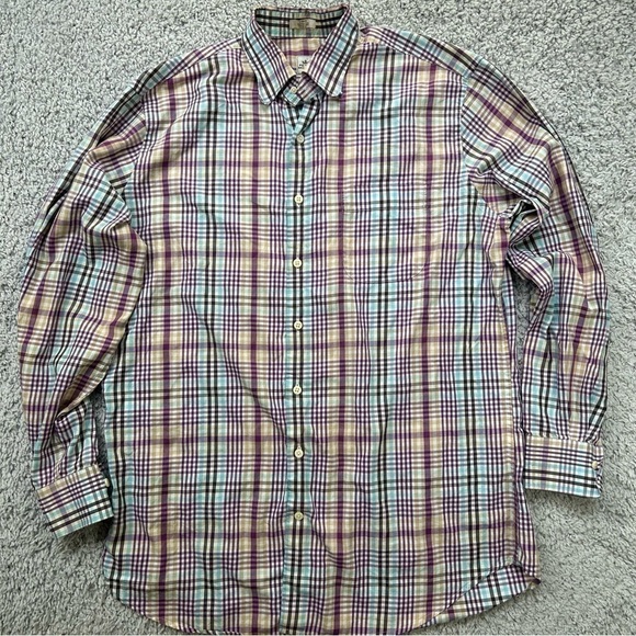 Peter Millar Shirt Mens Large Plaid Button Up Classic Business Office Church - Picture 1 of 4